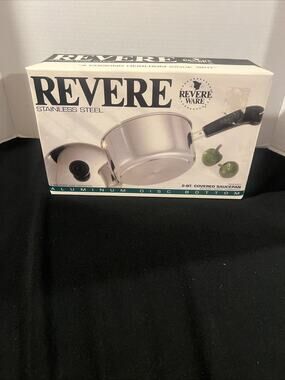 REVERE WARE STAINLESS STEEL 2 Qt. Covered Saucepan Aluminum bottom 1992 NIB